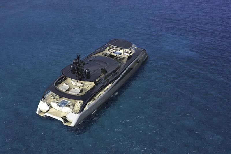 a high angle view of a ship aboard SEAWOLF X Yacht for Sale