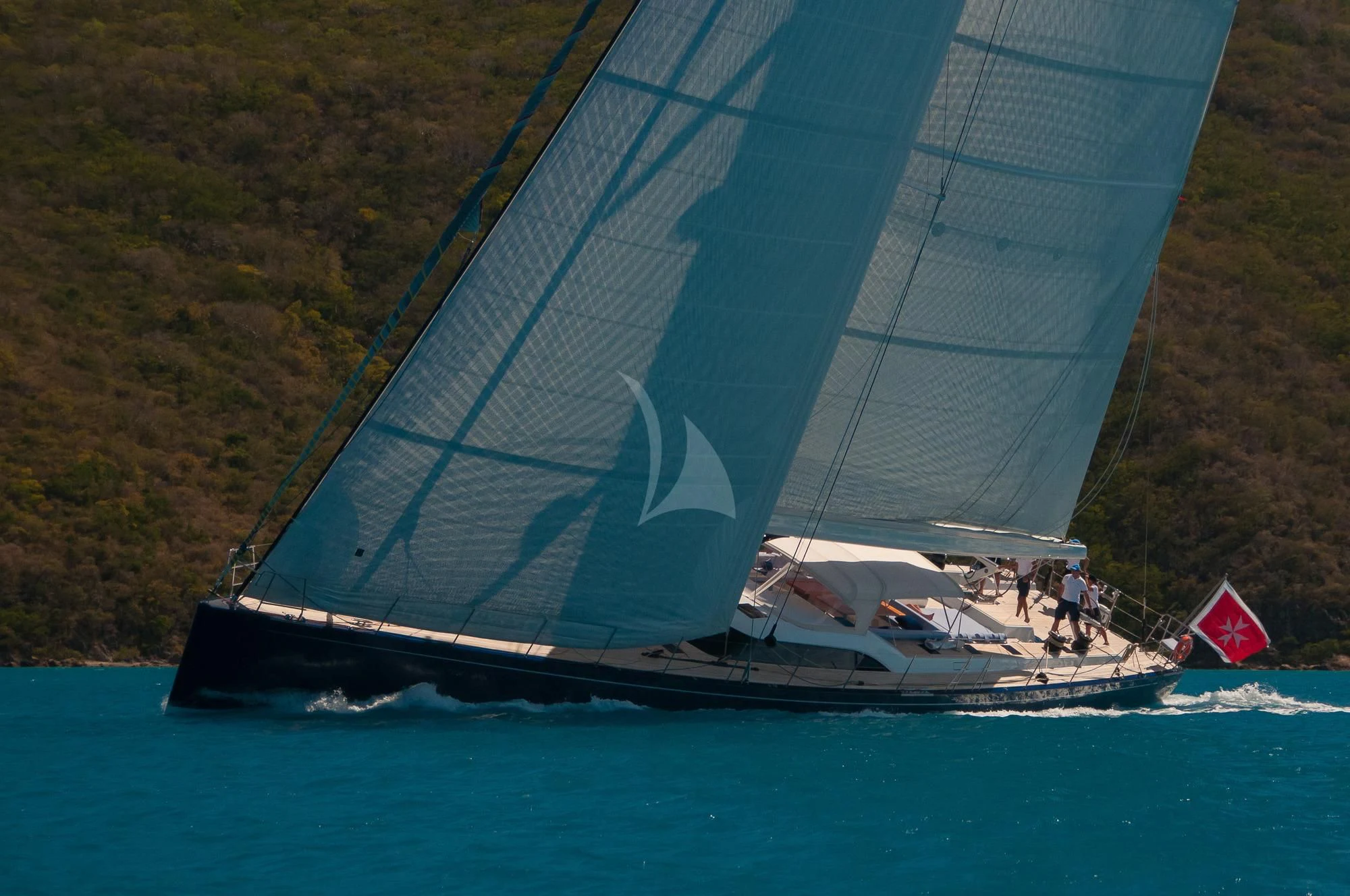 a group of people sailing on a sailboat aboard FARFALLA Yacht for Sale