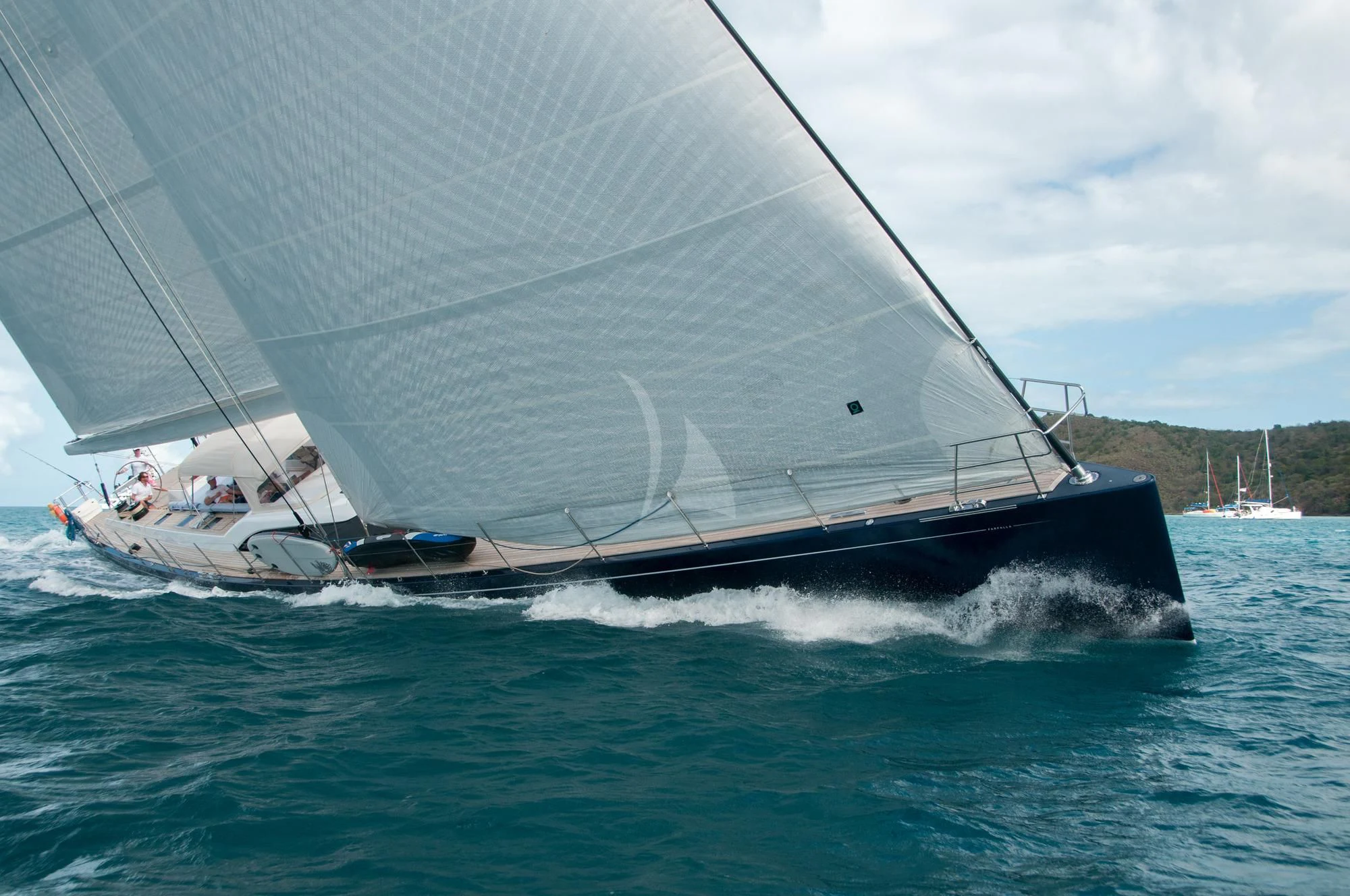 a sailboat on the water aboard FARFALLA Yacht for Sale