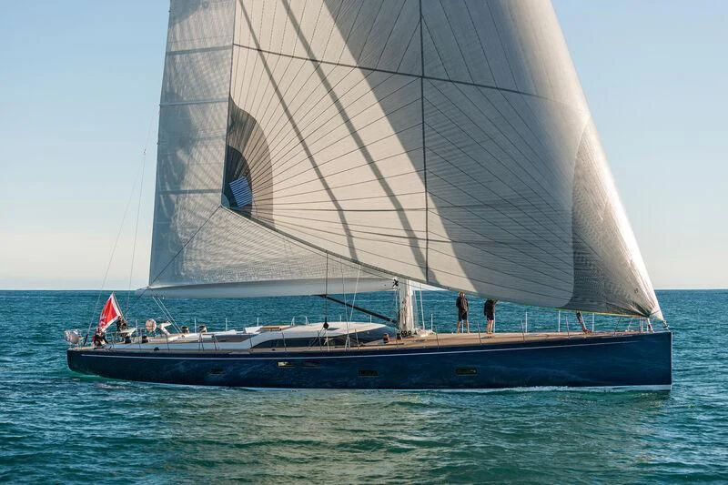 a boat with a group of people on it aboard FARFALLA Yacht for Sale