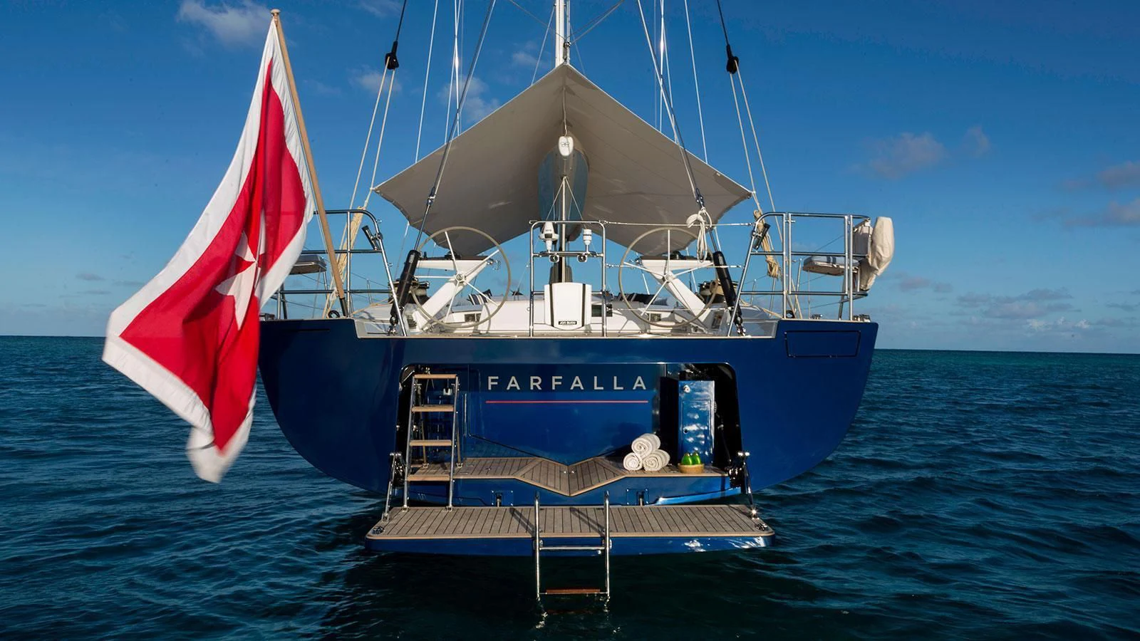 a boat in the water aboard FARFALLA Yacht for Sale