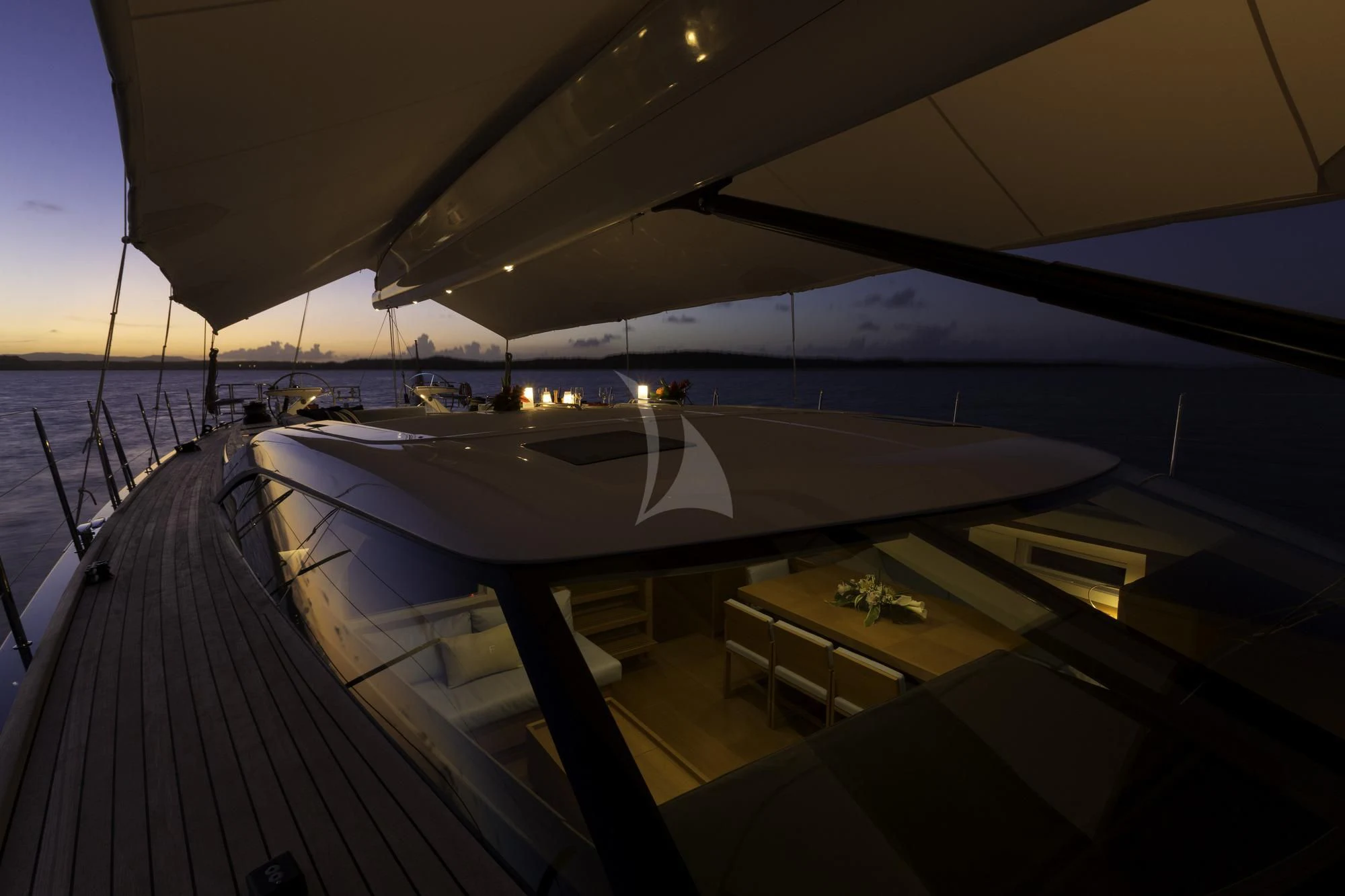 a large boat on the water aboard FARFALLA Yacht for Sale