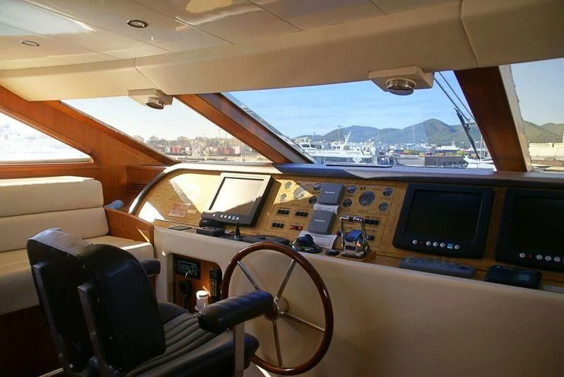 inside of a car aboard AMANZI Yacht for Sale