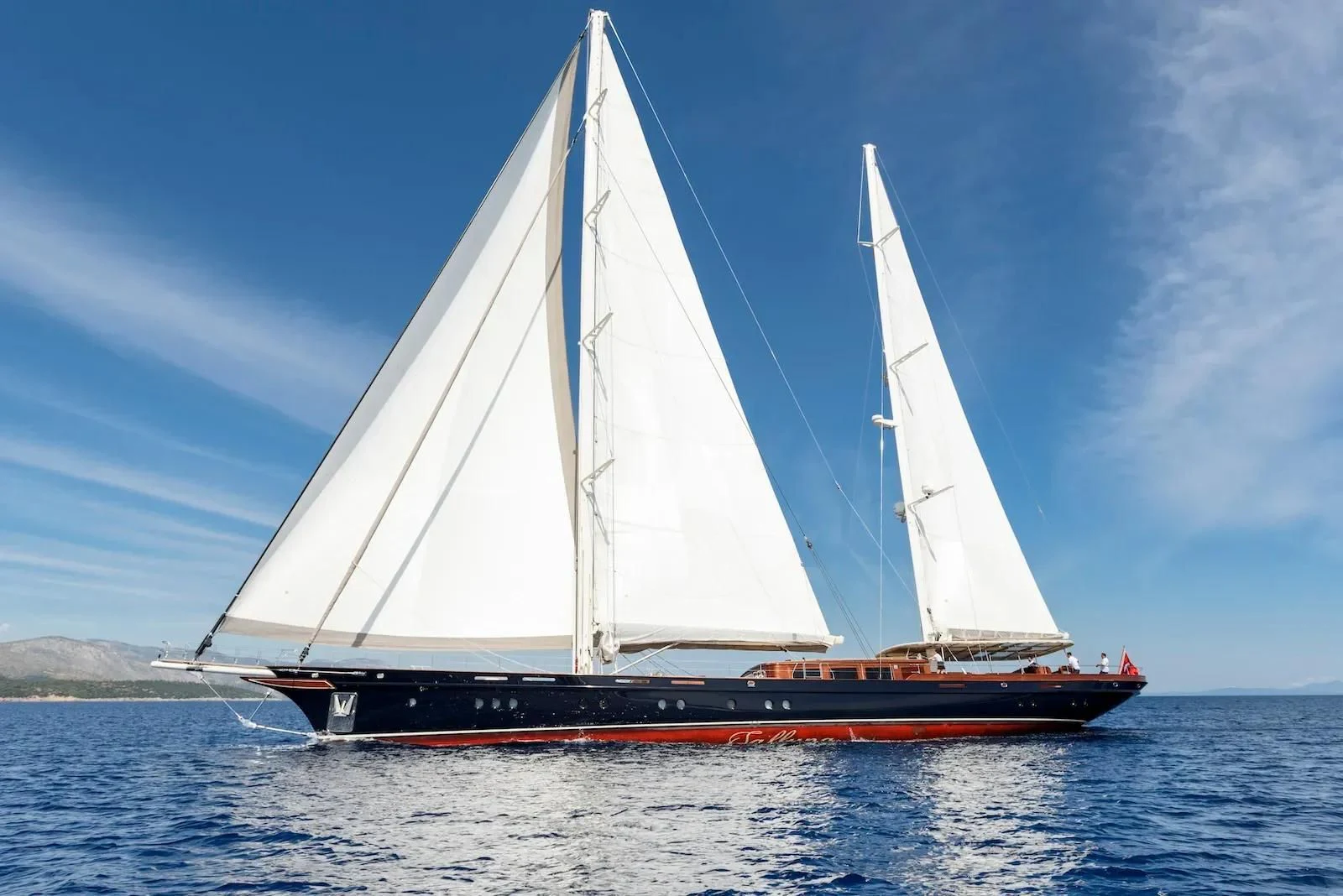a sailboat on the water aboard SALLYNA Yacht for Sale