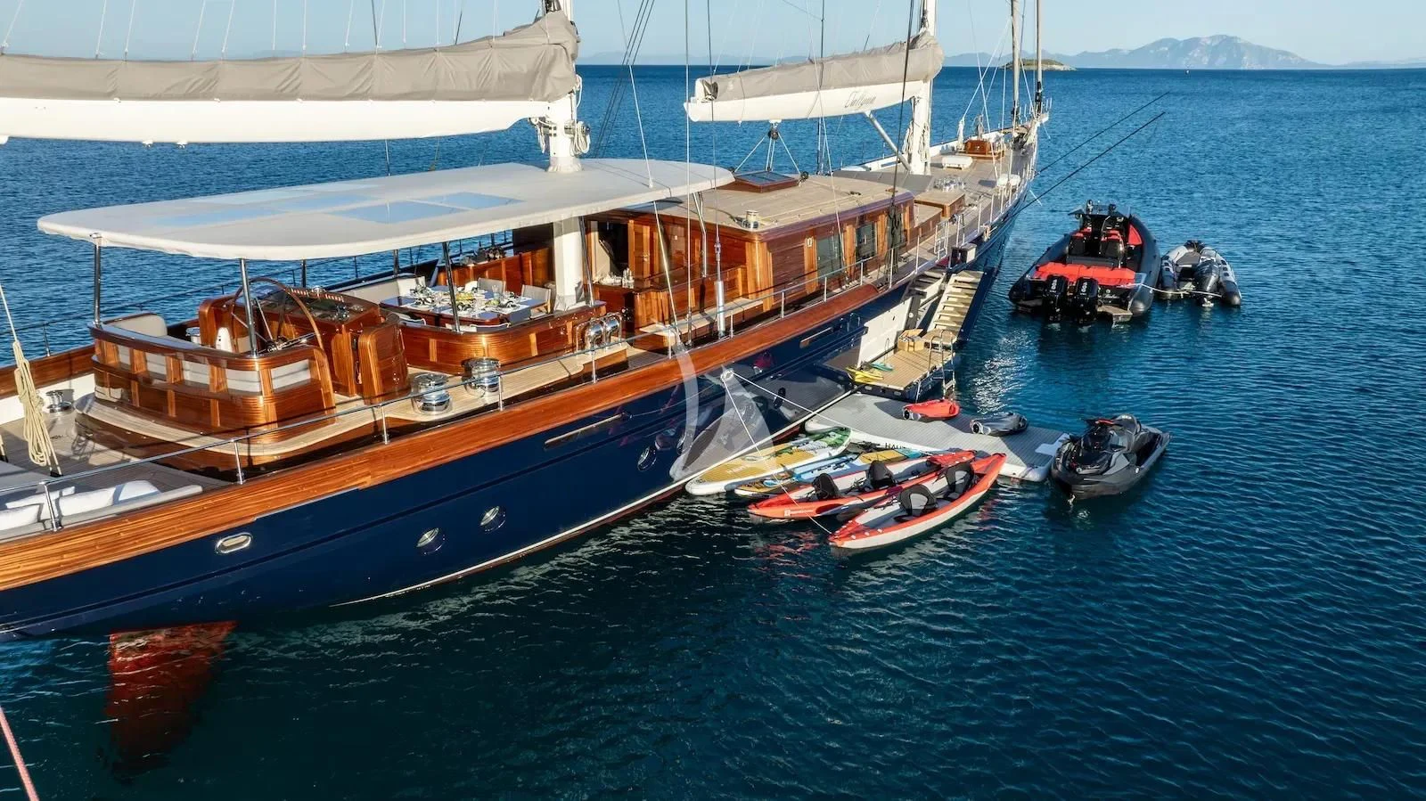 a group of boats in the water aboard SALLYNA Yacht for Sale