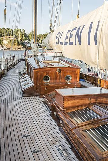a boat on a dock aboard EILEEN II Yacht for Sale