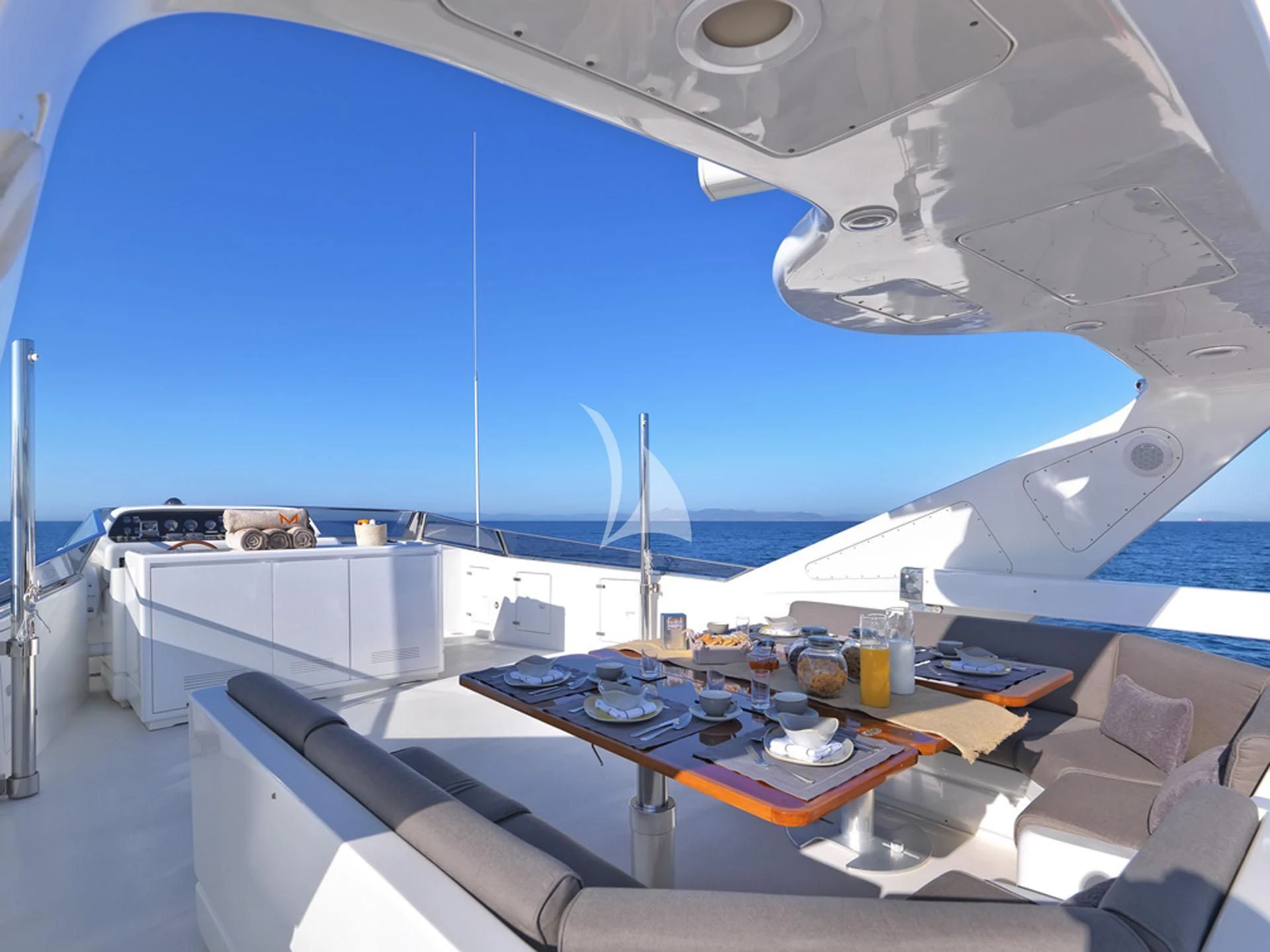 a cockpit of an airplane aboard MANTRA Yacht for Sale