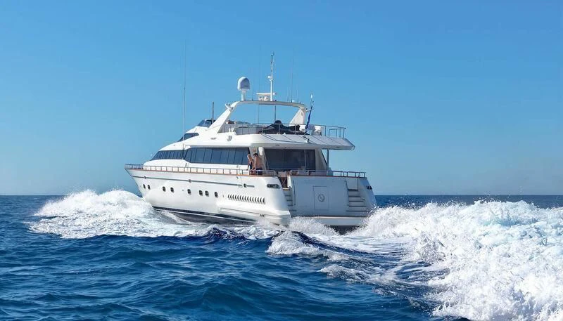 a boat in the water aboard MANTRA Yacht for Sale