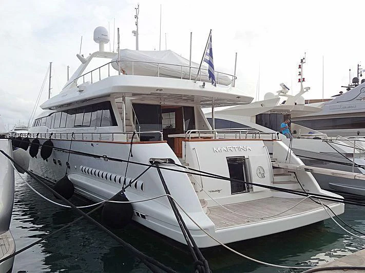 a couple of boats in a harbor aboard MANTRA Yacht for Sale