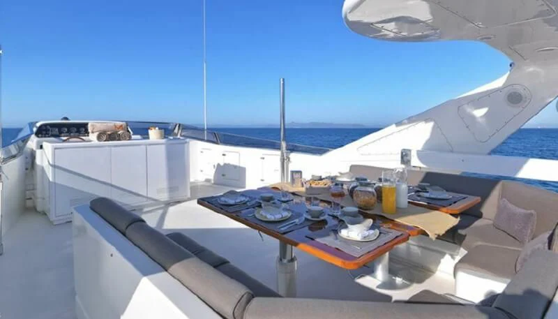 a cockpit of an airplane aboard MANTRA Yacht for Sale