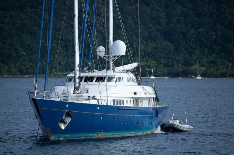 a boat on the water aboard BLUE GOLD Yacht for Sale