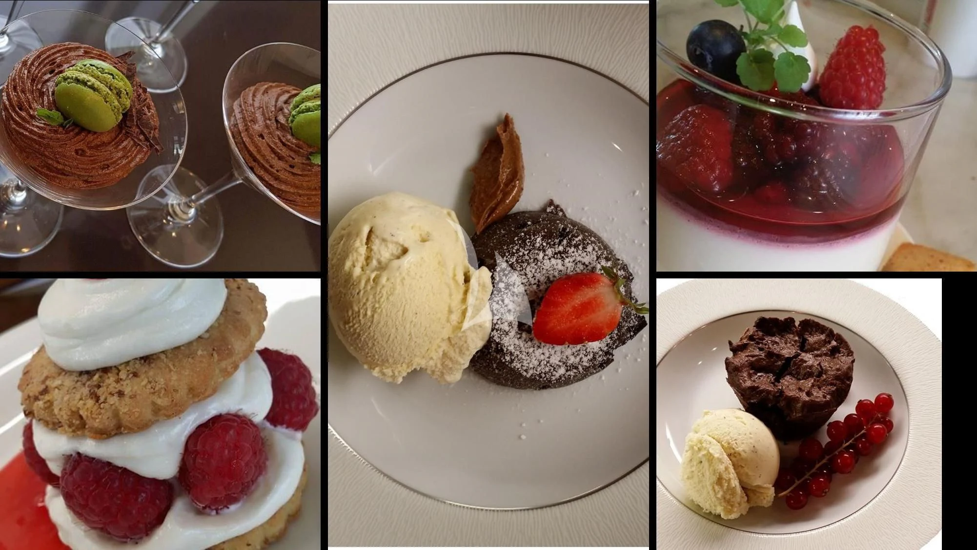 a collage of food aboard TEMPEST WS Yacht for Charter