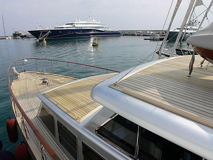 a boat in the water aboard TEMPEST WS Yacht for Charter
