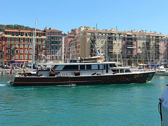 a boat in the water aboard TEMPEST WS Yacht for Charter