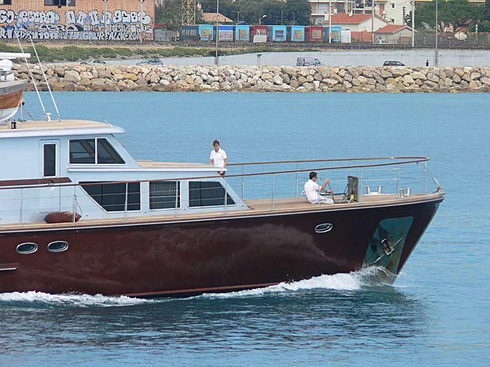 a boat on the water aboard TEMPEST WS Yacht for Charter