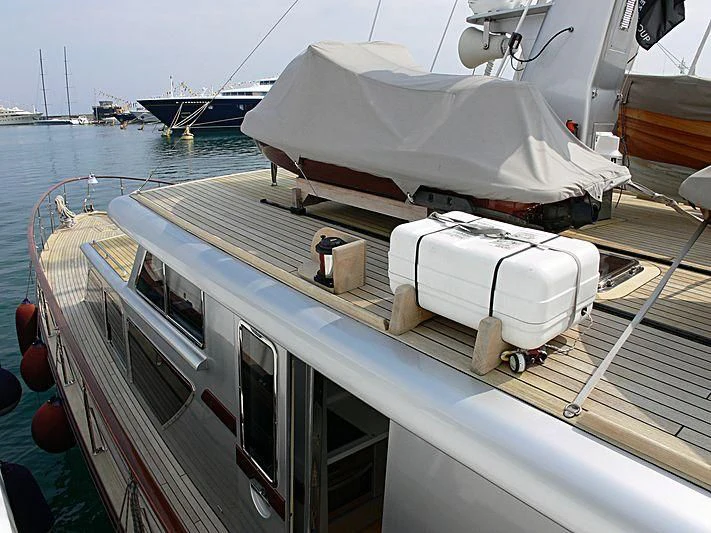 a boat on the water aboard TEMPEST WS Yacht for Charter