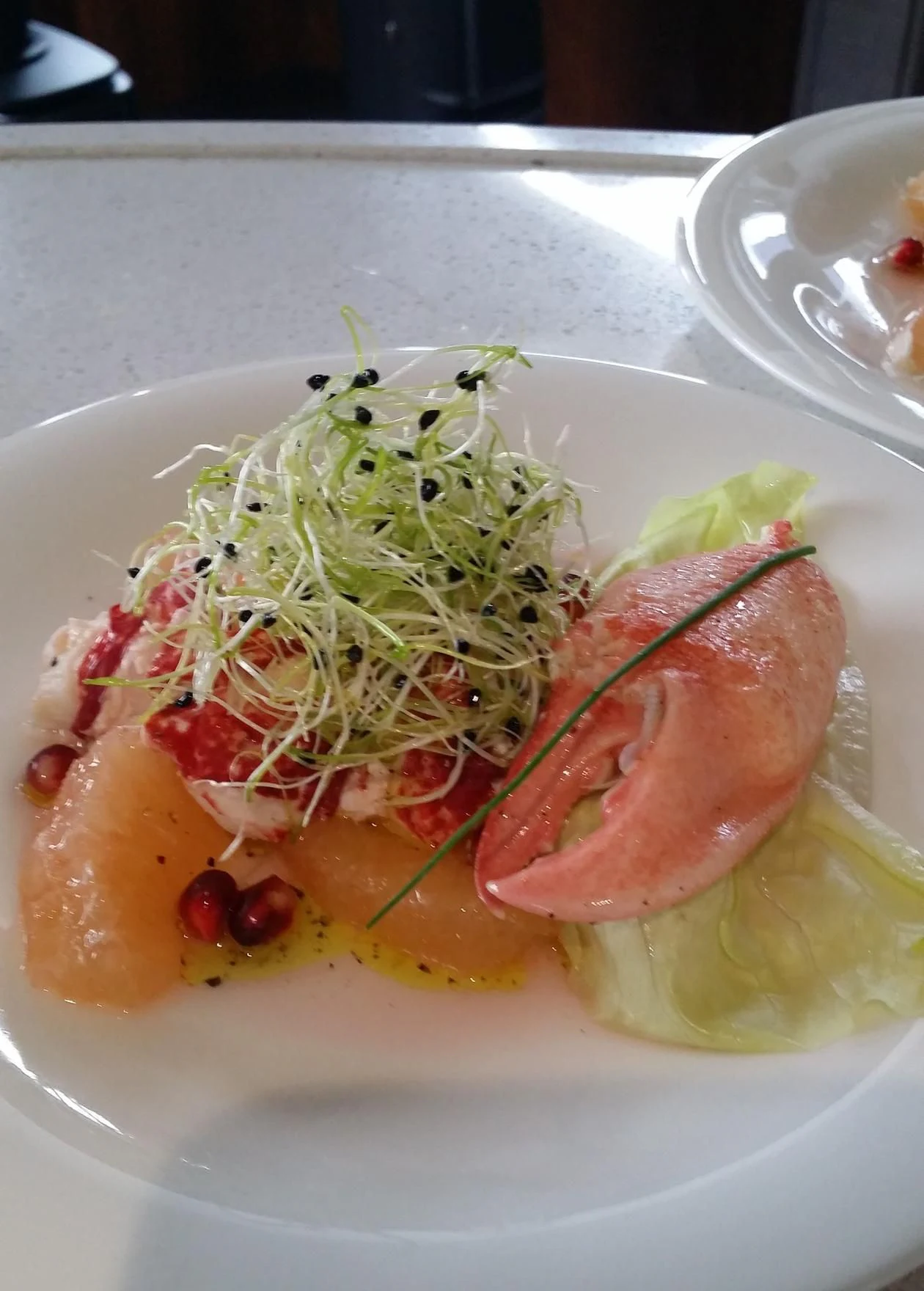 a plate of food aboard TEMPEST WS Yacht for Charter
