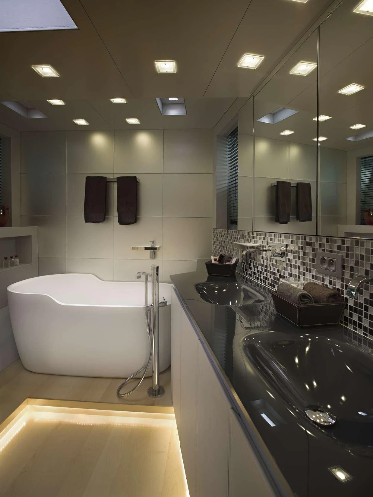 a bathroom with a large tub aboard TEMPEST WS Yacht for Charter