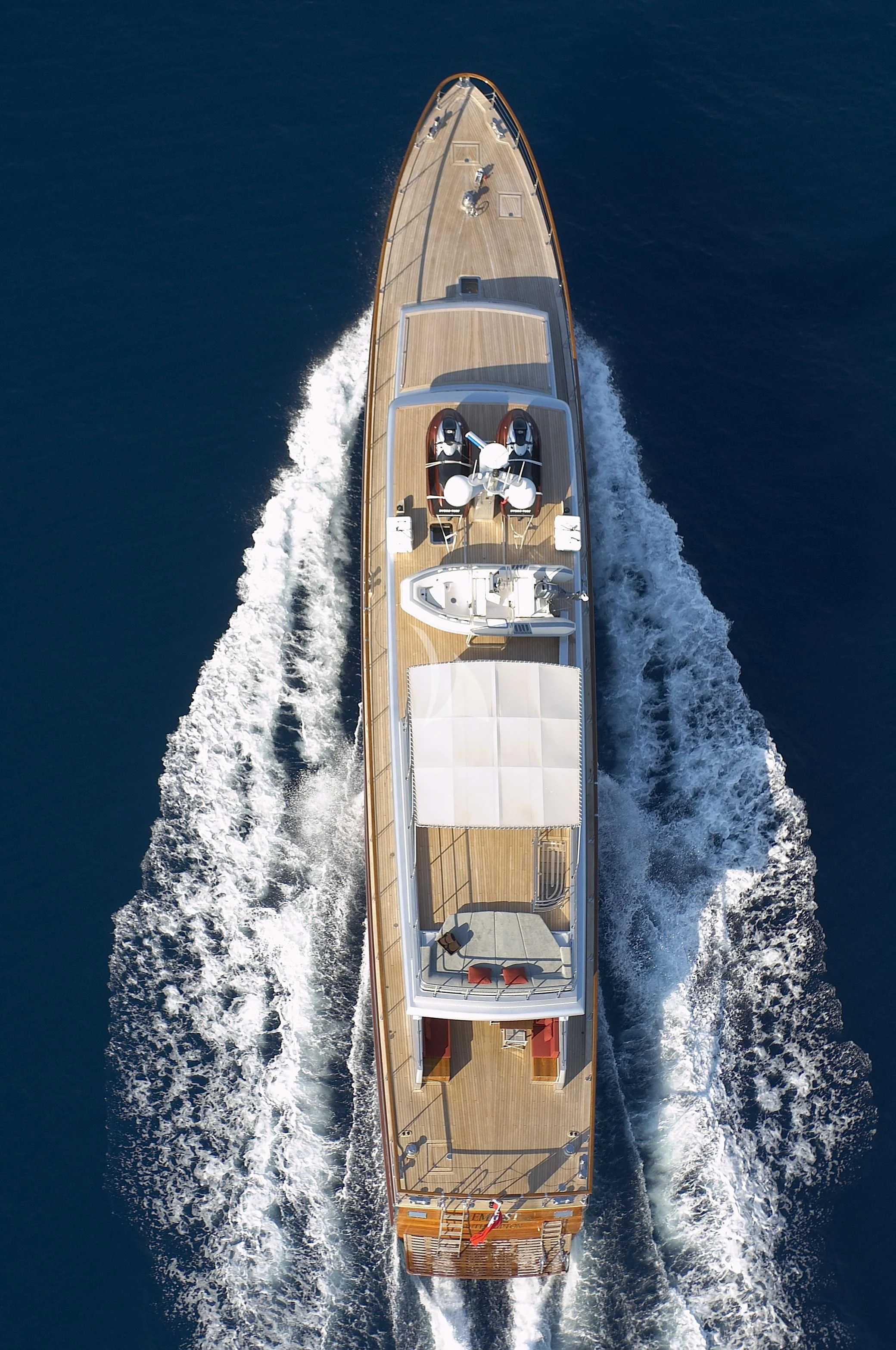 a large ship in the water aboard TEMPEST WS Yacht for Charter