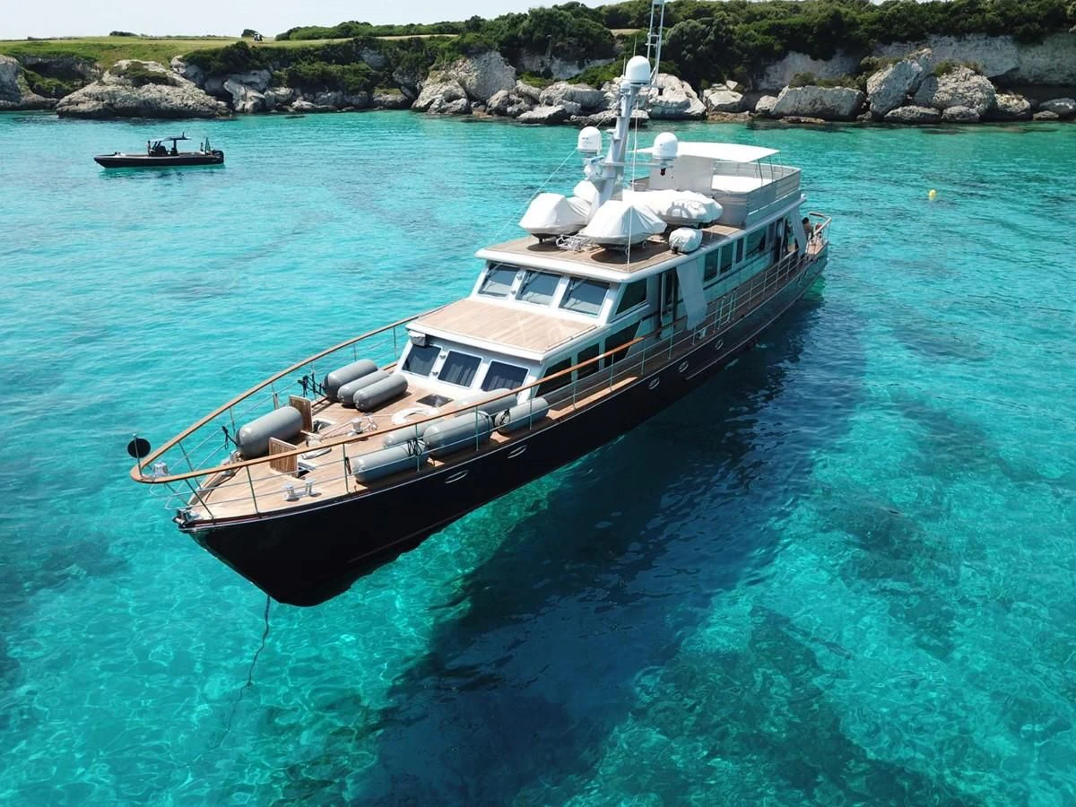 a boat in the water aboard TEMPEST WS Yacht for Charter