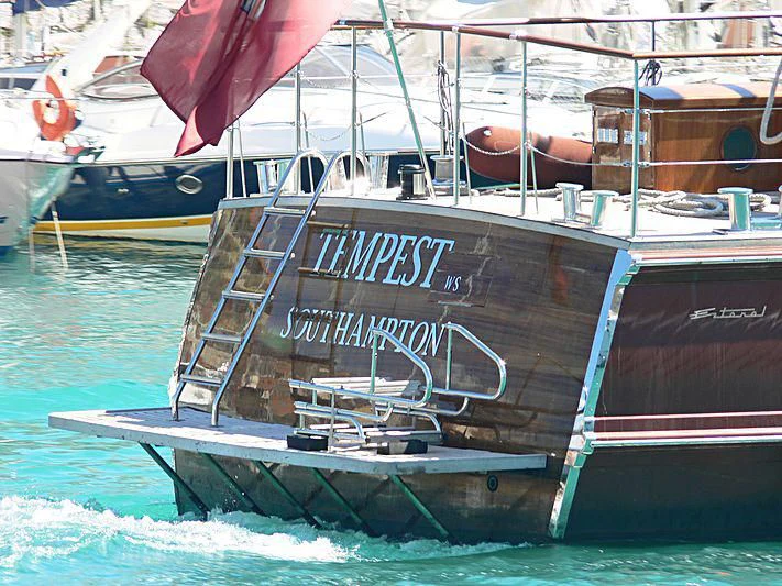 a boat on the water aboard TEMPEST WS Yacht for Charter