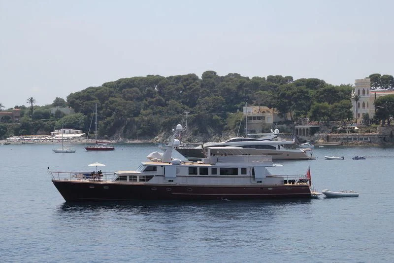 a boat in the water aboard TEMPEST WS Yacht for Charter