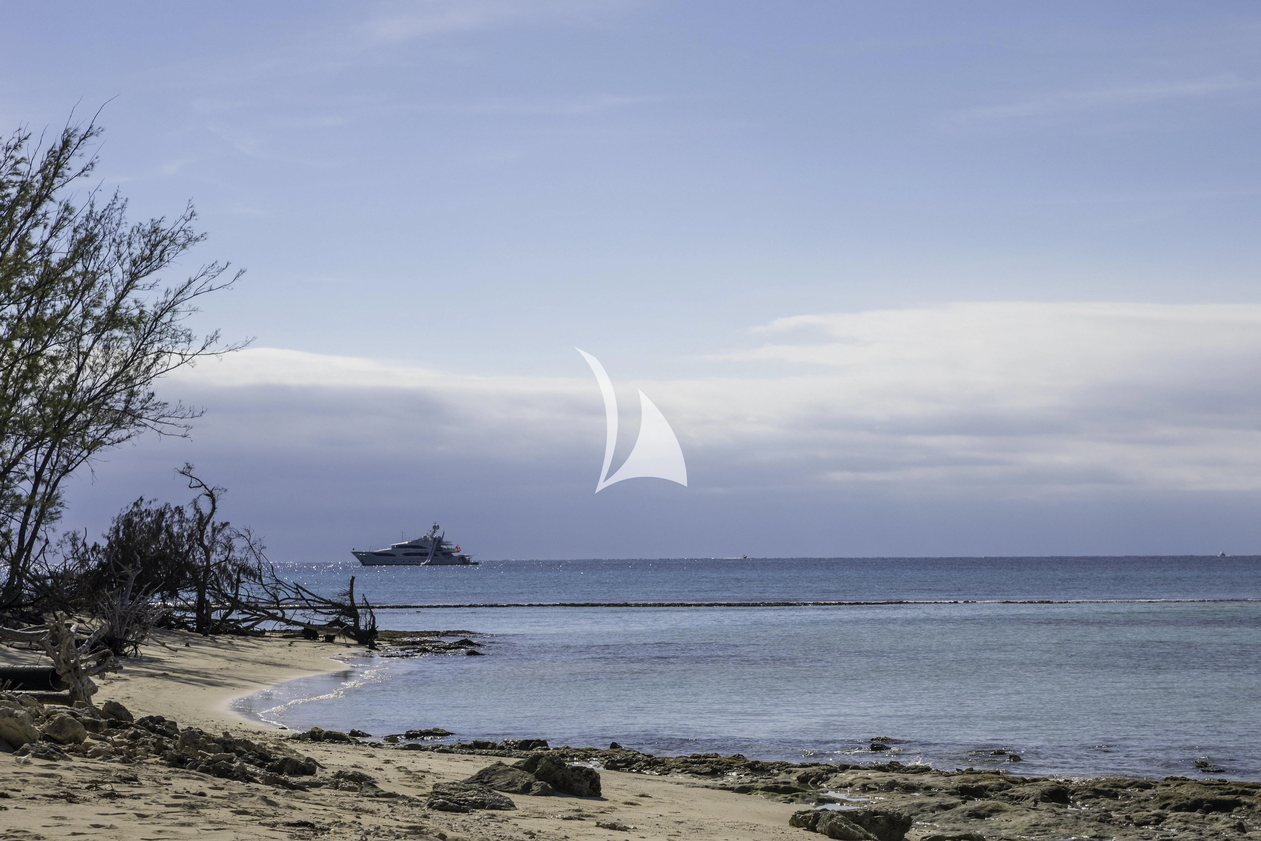 a body of water with a lightning bolt in the distance aboard AVALON Yacht for Sale