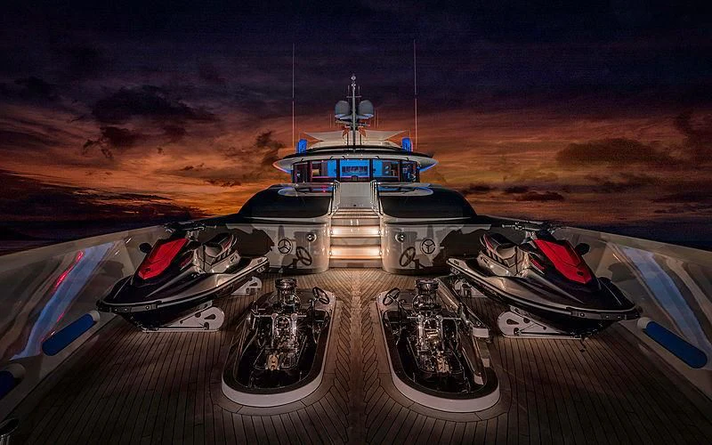 a space ship in space aboard AVALON Yacht for Sale