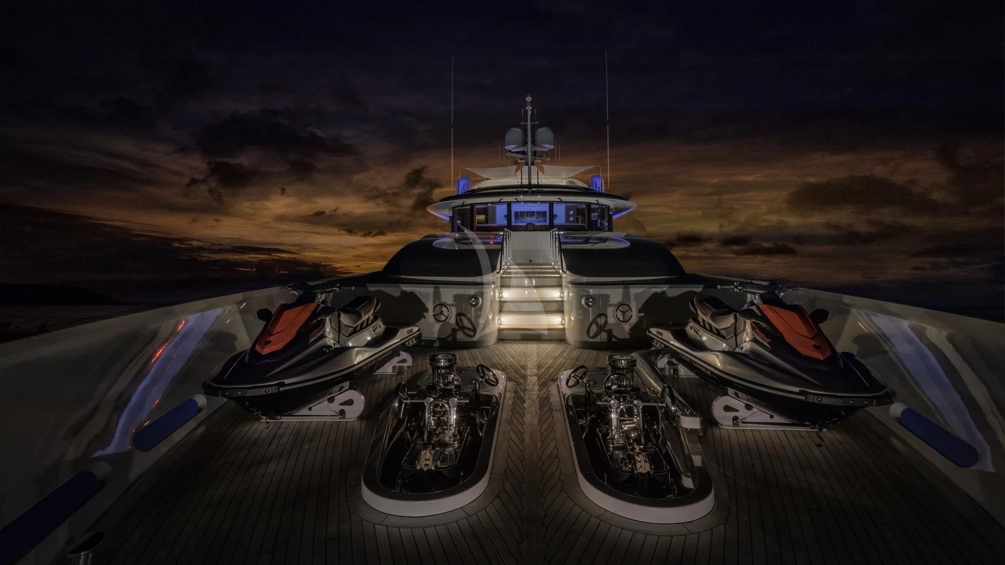 a space shuttle on a planet aboard AVALON Yacht for Sale