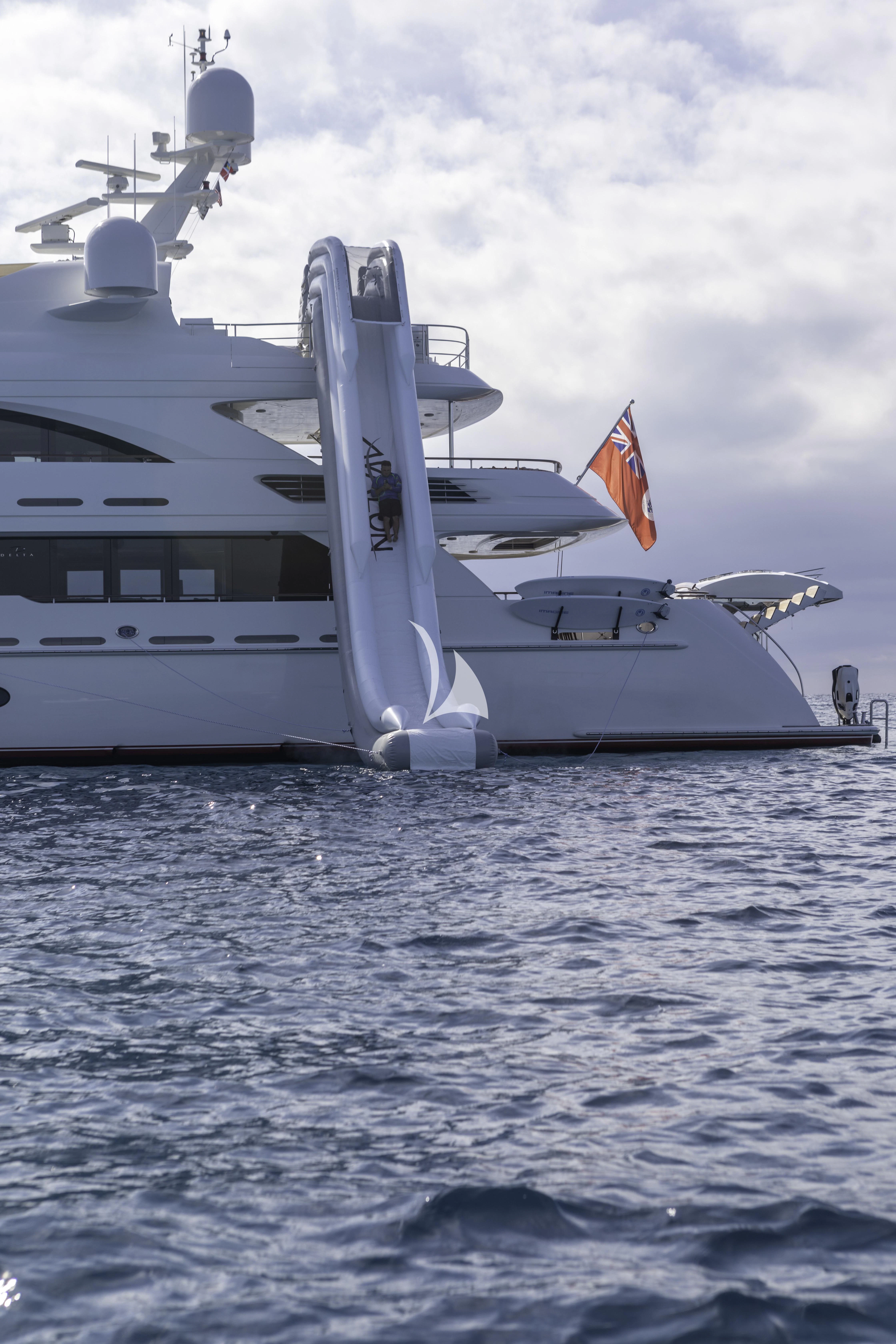 a boat in the water aboard AVALON Yacht for Sale