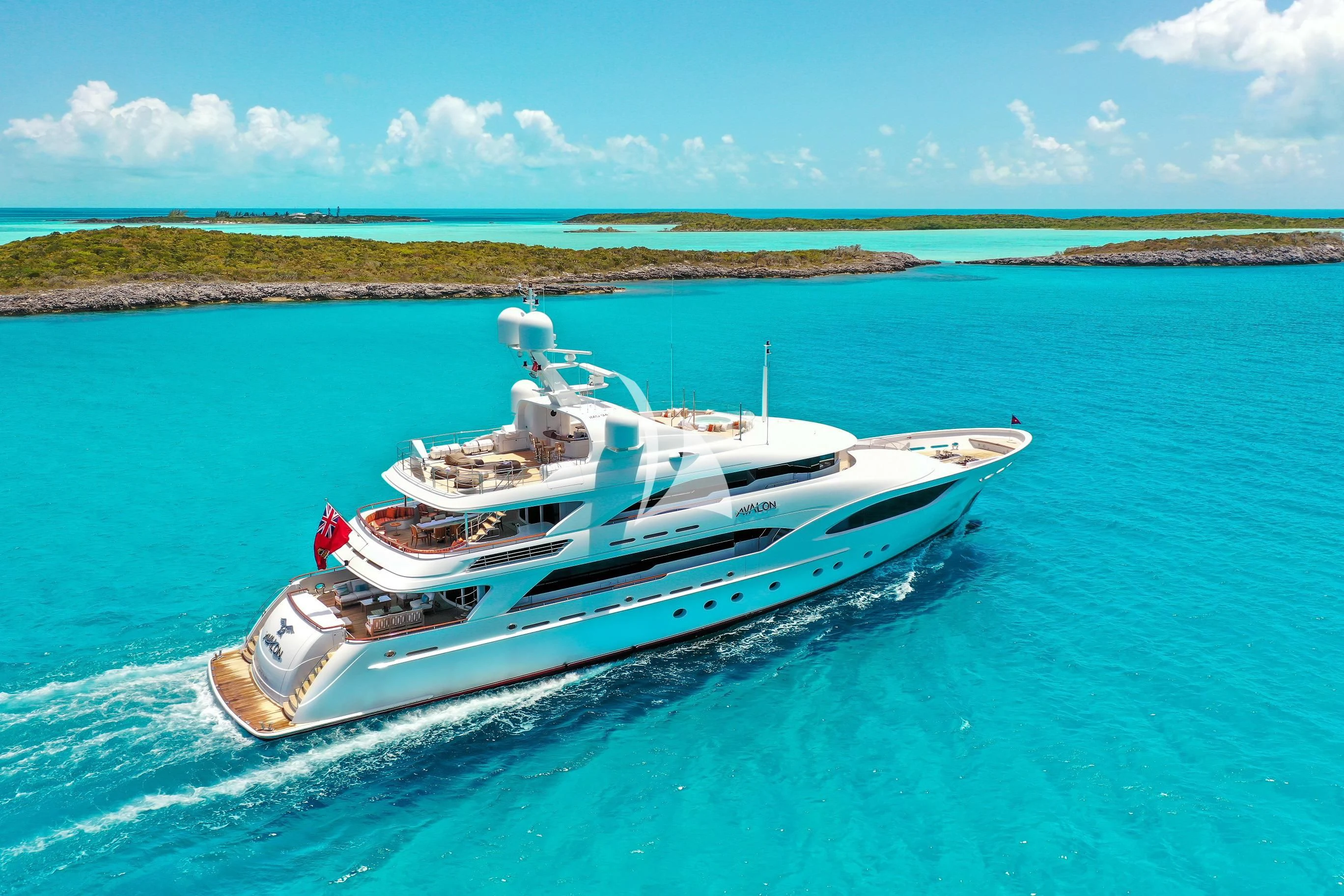 a boat in the water aboard AVALON Yacht for Sale