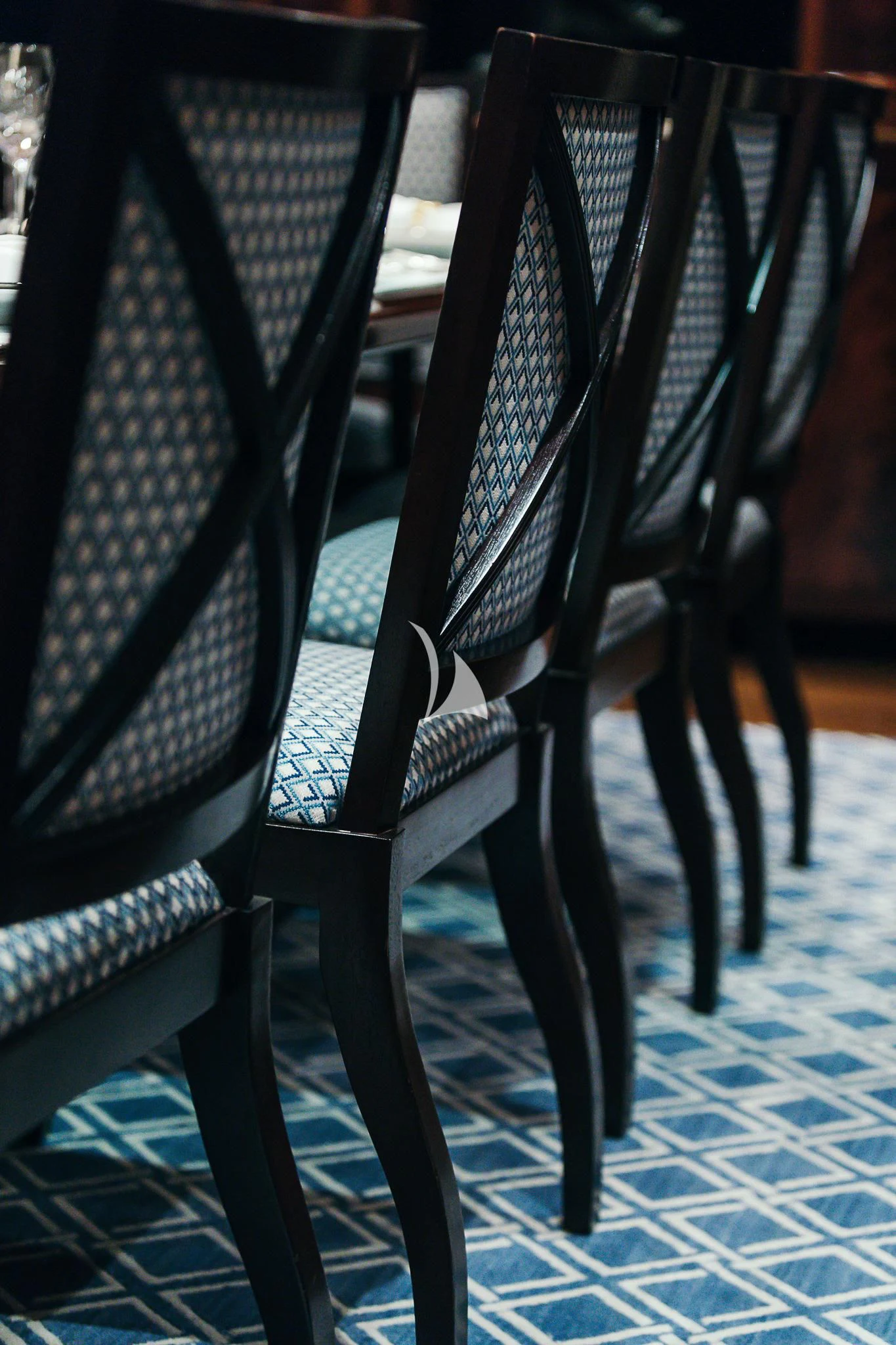 a group of chairs in a row aboard AVALON Yacht for Sale