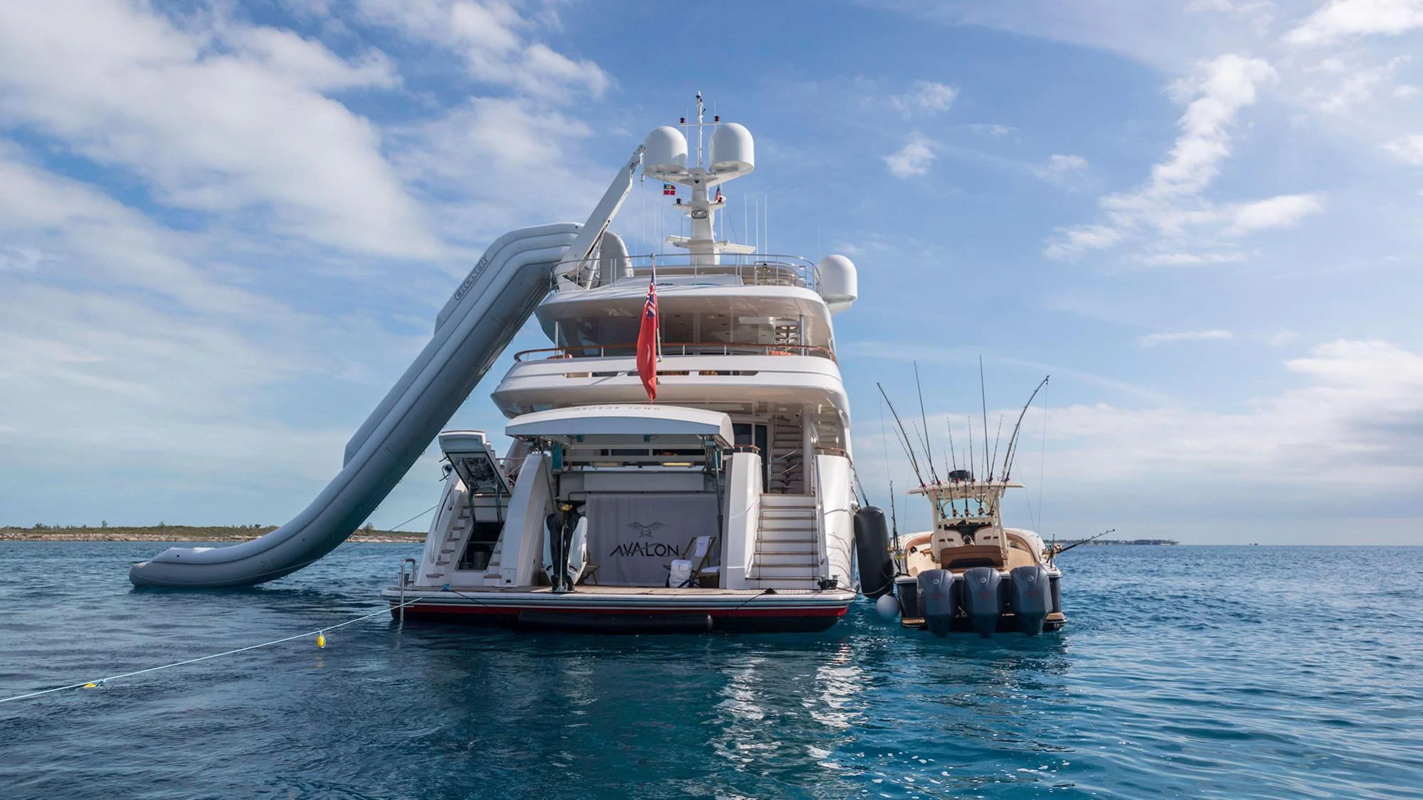 a boat on the water aboard AVALON Yacht for Sale