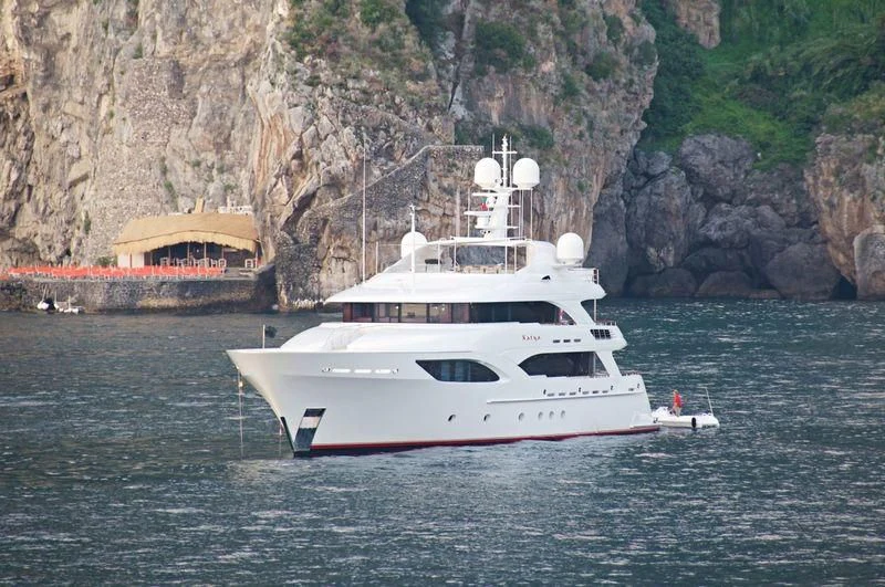 a boat in the water aboard AVALON Yacht for Sale