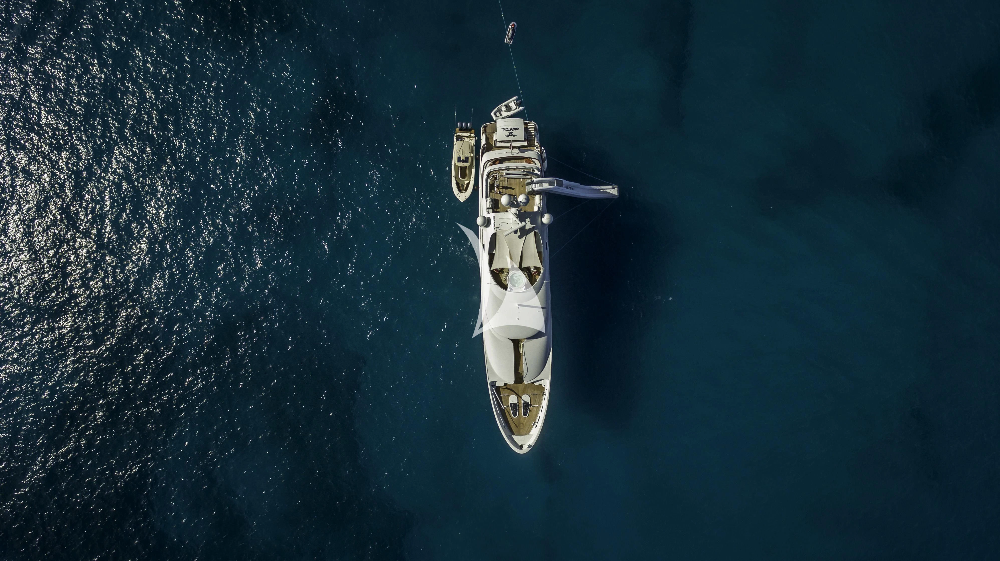 a space shuttle flying in space aboard AVALON Yacht for Sale