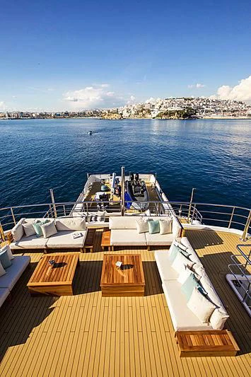 a deck of a boat aboard MASQUENADA Yacht for Sale