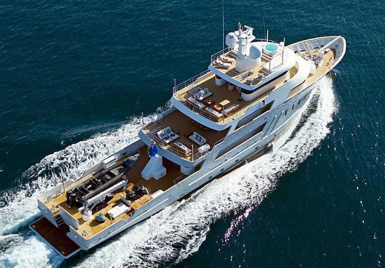 a ship on the water aboard MASQUENADA Yacht for Sale