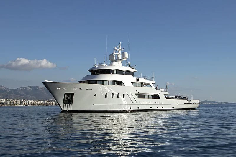 a large white yacht aboard MASQUENADA Yacht for Sale
