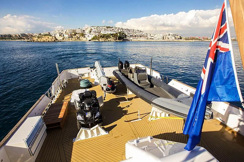 a boat on the water aboard MASQUENADA Yacht for Sale