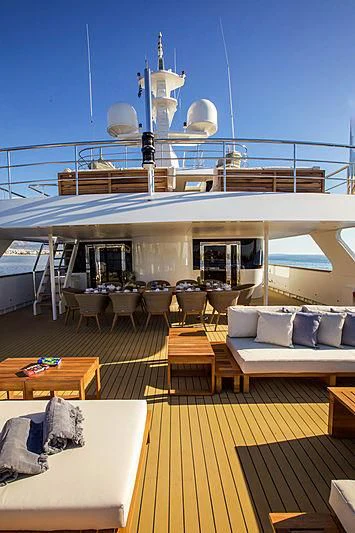 a large room with a large ship aboard MASQUENADA Yacht for Sale