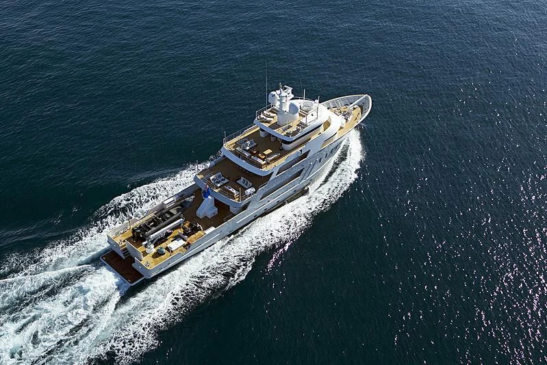 a ship in the ocean aboard MASQUENADA Yacht for Sale