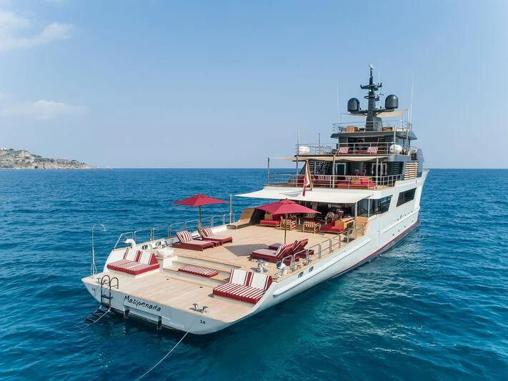 a boat in the water aboard MASQUENADA Yacht for Sale