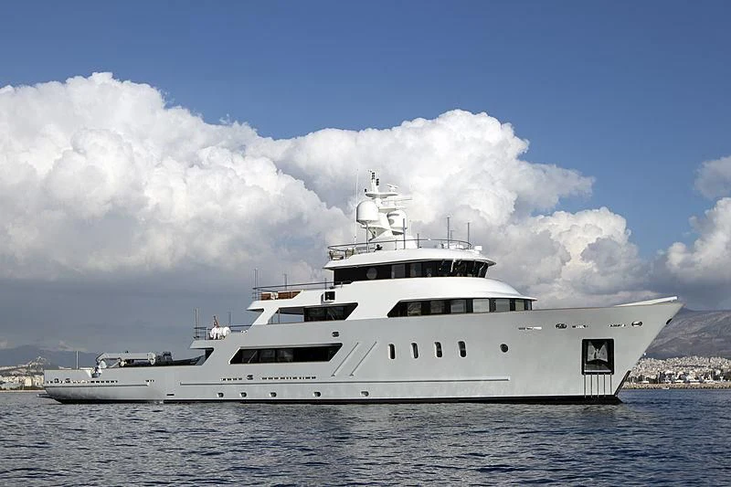 a large white yacht aboard MASQUENADA Yacht for Sale
