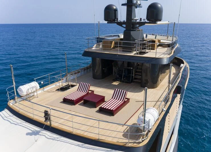 a boat on the water aboard MASQUENADA Yacht for Sale