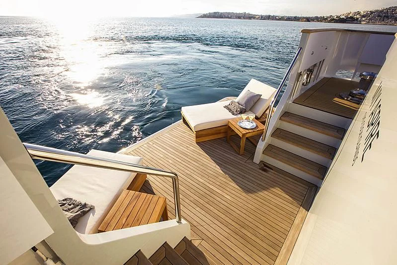 a boat on the water aboard MASQUENADA Yacht for Sale