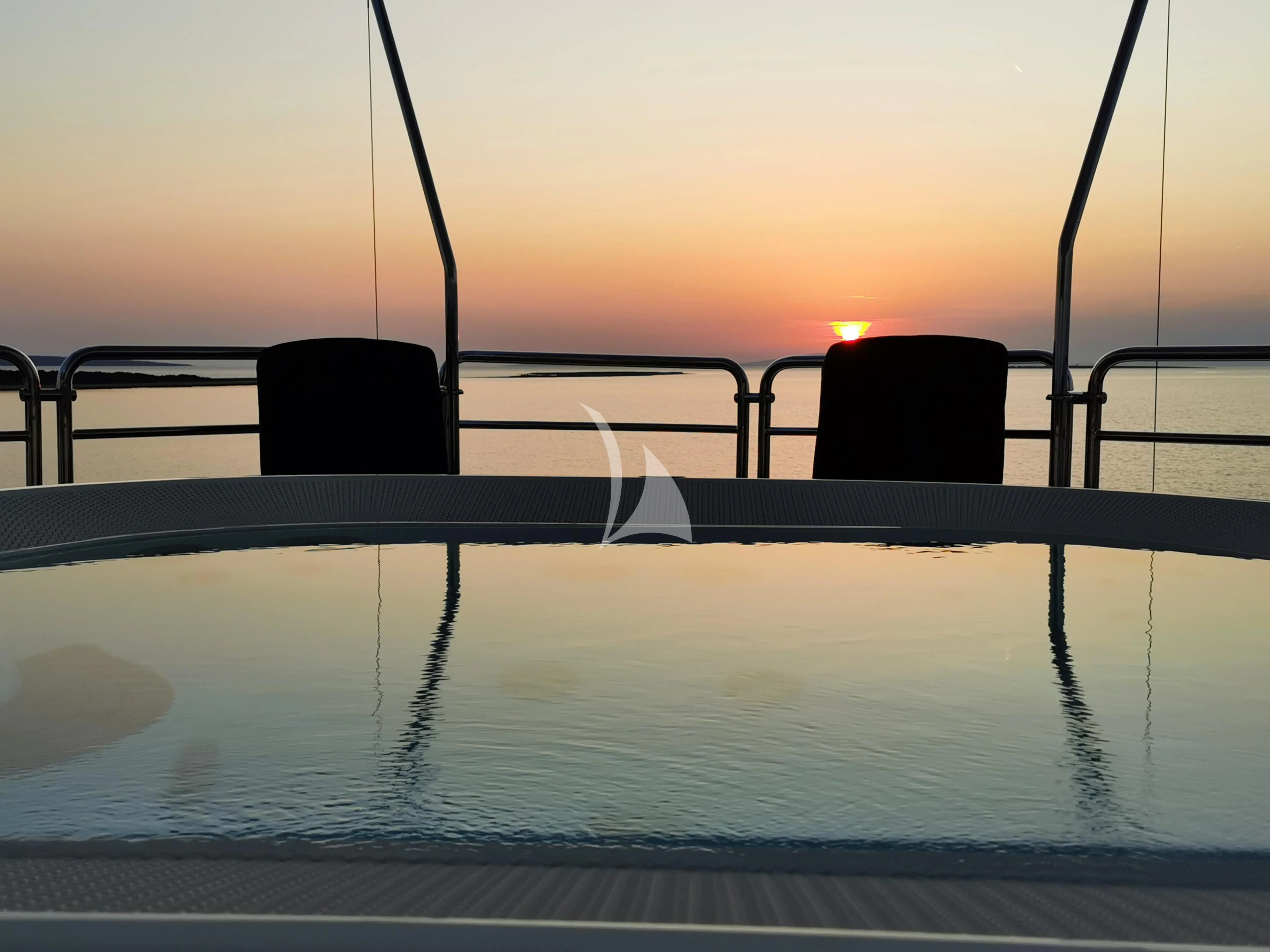 a boat on the water aboard EVERBLUE Yacht for Sale