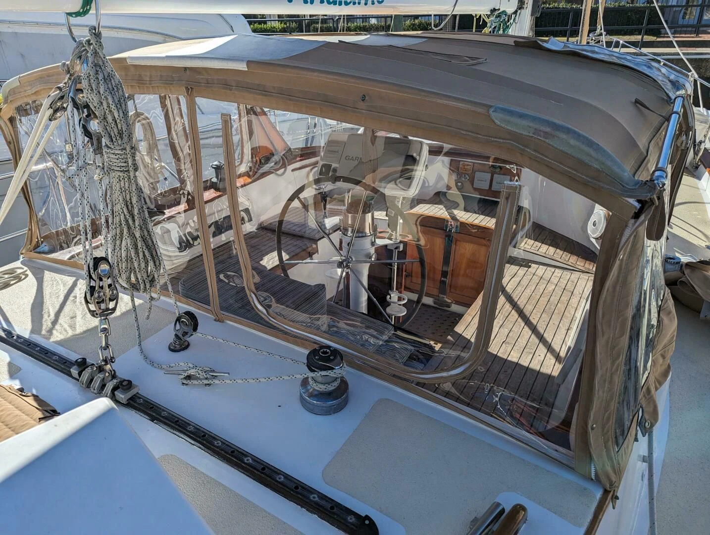 a boat with ropes and a net aboard ANDIAMO Yacht for Sale