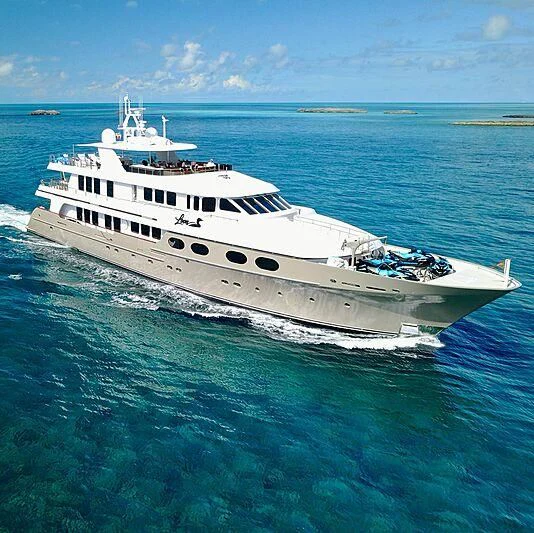 a large white ship in the water aboard SEA CLASS Yacht for Sale