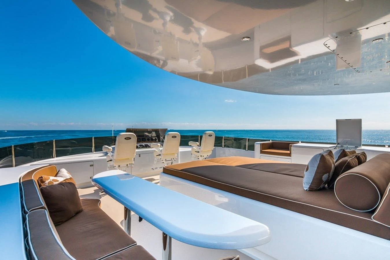 a lounge area on a boat aboard SEA CLASS Yacht for Sale