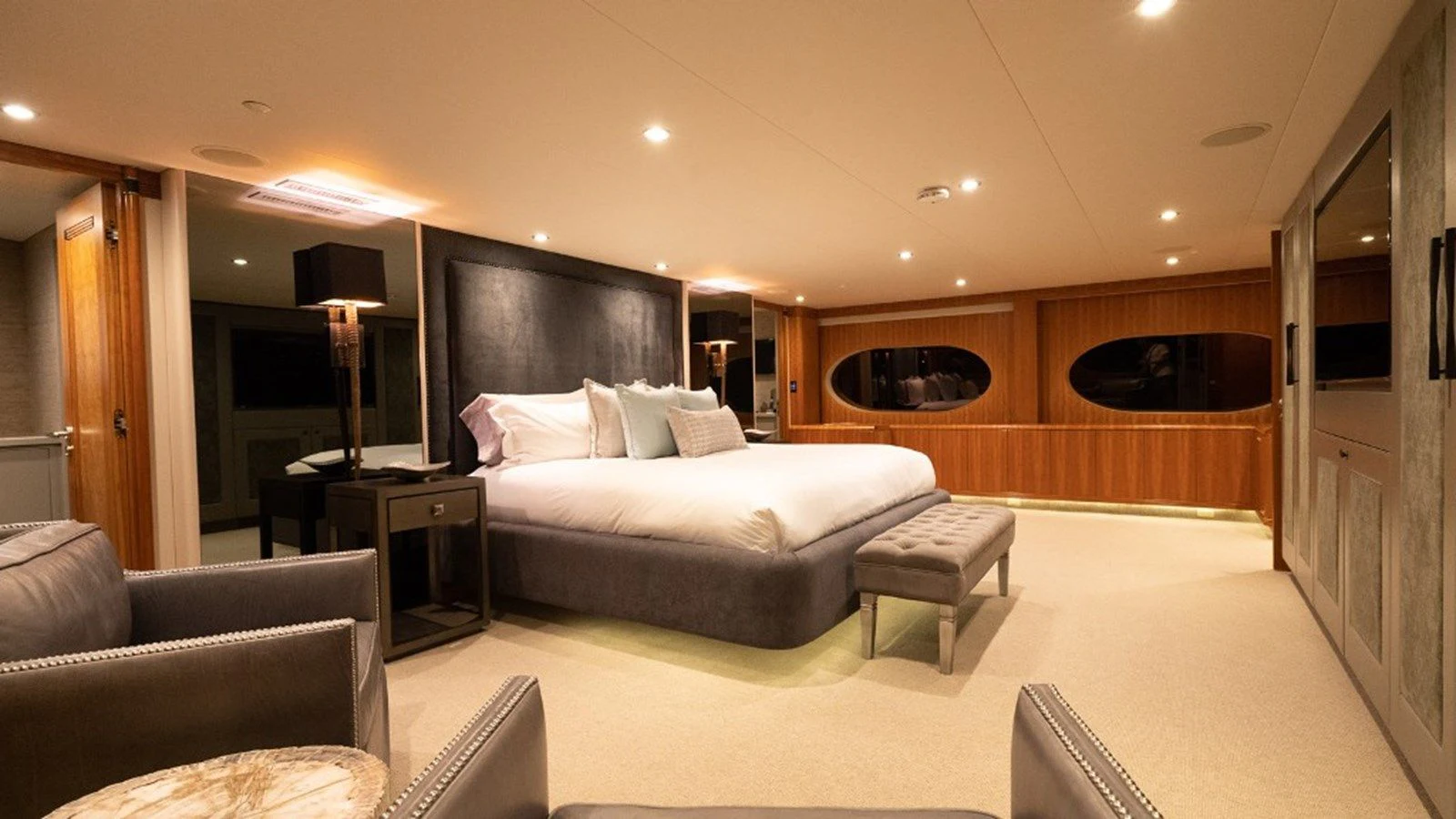 a large hotel room with a bed aboard SEA CLASS Yacht for Sale